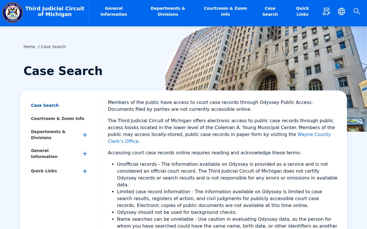 Dearborn residents directory court lookup through Wayne County Third Circuit
