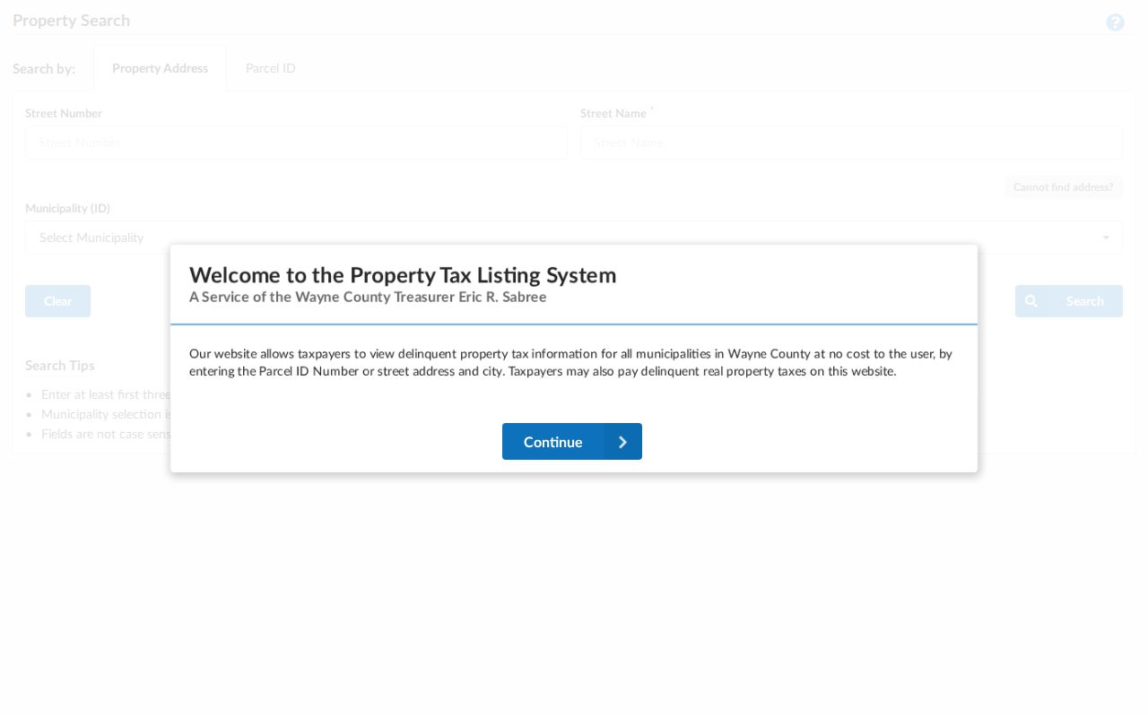 Dearborn ZIP code directory using Wayne County Treasurer municipality search